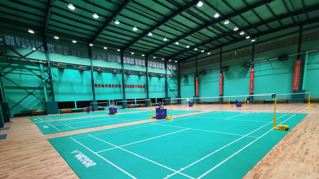 Professional badminton courts with proper lighting