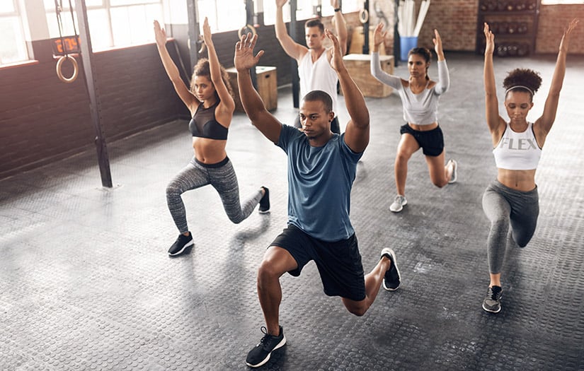 Fitness training session in progress