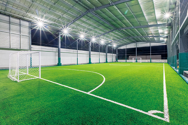 Indoor futsal court with professional flooring