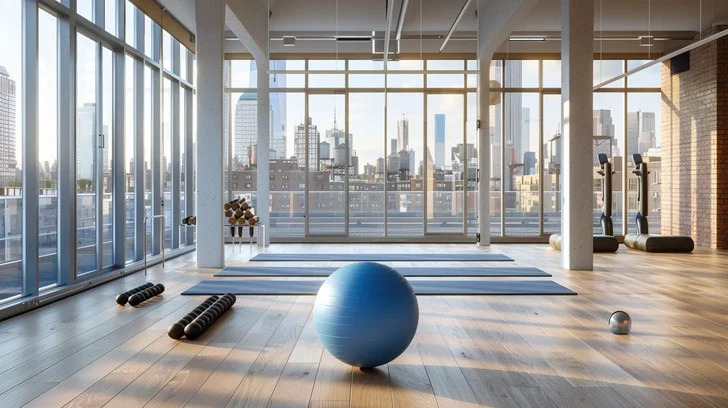 Yoga and meditation class with panoramic views